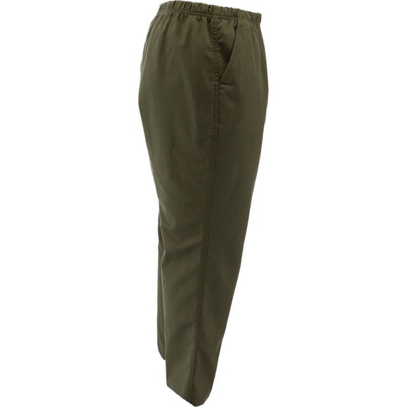 NWT LANDS' END WOMEN'S FIT3 TWILL ELASTIC WAIST PANTS DARK OLIVE GREEN 18P - Picture 7 of 11